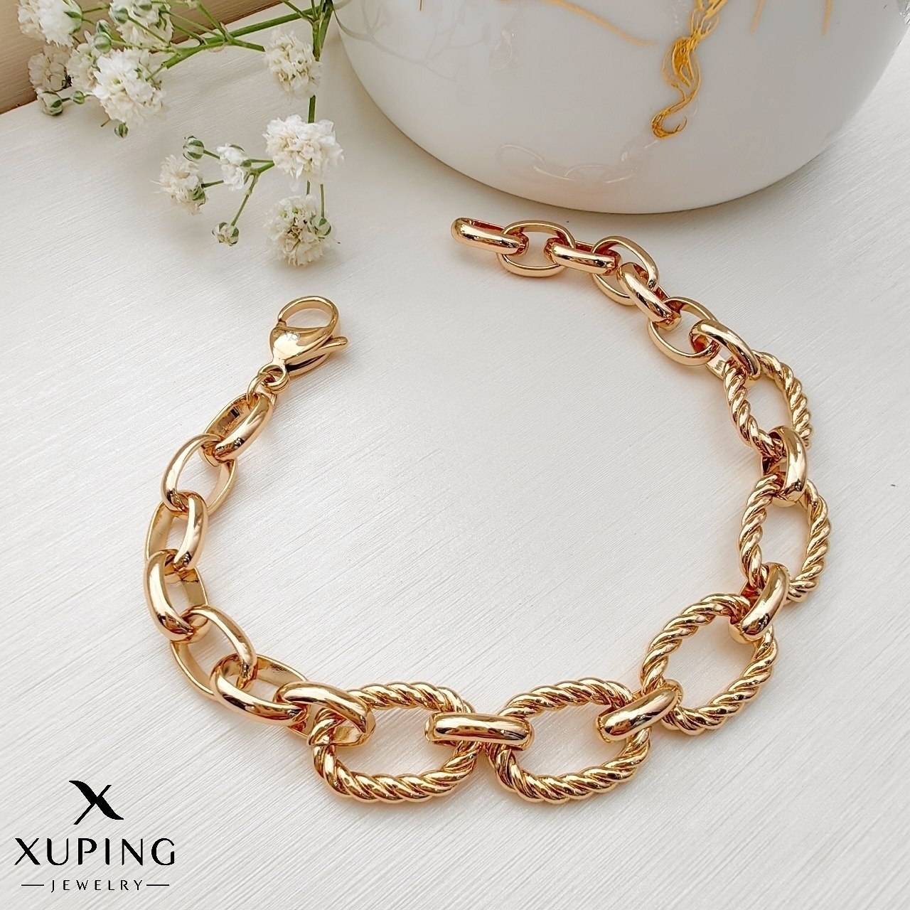 دستبند-طلايي-ژوپينگ-اصل-طرح-زنجيری-بافت-گالری-آريسا
